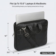 RIONTO Elite Vegan Leather Laptop Bags for Men Office Use | Upto 15.6 inch | Expandable Bottom | Mobile & Pen Compartment with Multiple Organizers | Professional Office Bag for Man & Women - Tan