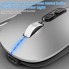 Verilux® Transparent Wireless Bluetooth Mouse with 2.4G USB-C & Bluetooth | [Battery Level Visible] Mouse for Laptop Wireless with 1600DPI Ergonomic Silent for Laptop Wireless, PC, iPad, IOS, Orange
