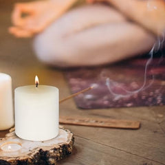 Pure Source India Paraffin Wax Scented Pillar Candles for Home Decor Smokeless & Dripless Candle (Rose - Red) Set of 3.