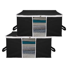 Kuber Industries Leheriya Design Underbed Storage Bag, Storage Organiser, Blanket Cover Set Of 3 (Royal Blue, Non-Woven), 65 x 47 x 33 Centimeters