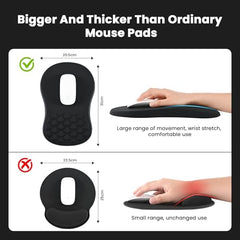 EooCoo Mouse Pad for PC, Mouse Pad Wrist Support, Mousepad Large, Black