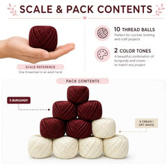 Crochet Cotton Thread Yarn Combo, 10 Rolls for Knitting, Crochet, Embroidery and Craft Making, Soft Decorative Thread for Handmade DIY Projects, Yellow & Green