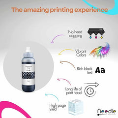 Needle GI 71 Compatible Refill Ink | Made in India | (CMYK 4x1 KG with EazyFill Cap) for Canon Pixma G1020 G2020 G3020 G2060 G3060 G1737 G2770 G3770 G4770 G1730 G2730 G3730 Printers