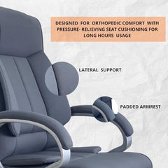 INNOWIN Profit High Back Orthopedic Boss Chair with 3 Year Limited Warranty | Leatherette Office Chair | Ergonomic Executive Chair with Spacious Cushioned Seat | Heavy Duty Metal Base | Grey