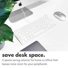 Macally Slim USB Wired Small Compact Mini Computer Keyboard for Apple Mac, iMac, MacBook Pro/Air, Mac Mini, Windows PC Desktops, Laptop (Space Gray)