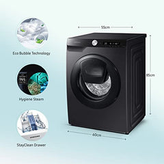 Samsung 8 Kg 5 Star Eco Bubble Technology, AI Control & Wi-Fi, Fully-Automatic Front Loading Washing Machine Appliance (WW80T504DAN1TL, Digital Inverter, In-Built Heater, Inox)