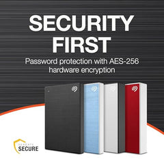 Seagate One Touch 2Tb External HDD with Password Protection Black, for Windows and Mac, with 3 Yr Data Recovery Services (Stky2000400), USB