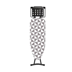 STEFFAN Heavy Duty Vertical Ironing Board, Foldable, 19 mm Metal Bracket, Adjustable Height, Pure Cotton Cover, Lattice Design | Clothes Iron Table| Home Laundry Accessory | 111x30 cm, Pink