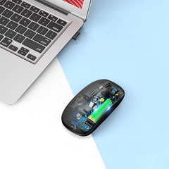 AIKOKOK Wireless Bluetooth Mouse, Rechargeable Dual Mode Mouse, Black