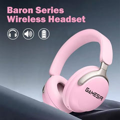 GameSir Newly Launches Echo Plus: Premium Over-Ear Wireless Bluetooth Headphones Deep Bass, Passive Noise Cancellation, Built-in Mic,5 Hours of Music & Talk Time, for Adults Men & Women (White)