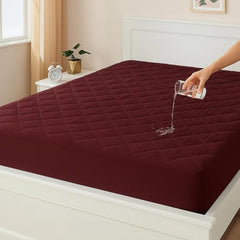 La Verne 100% Waterproof Premium Cotton Feel Mattress Protector Queen Size 78 x 60 Inches | Breathable and Hypoallergenic Ultra Soft Fitted Bed Protector Cover