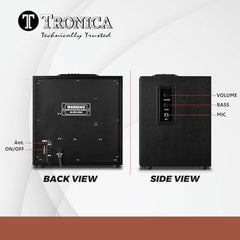 TRONICA Madhell 2.0 Home Theatre Speaker with 45W RMS Output, Bluetooth v5.0, USB, AUX, FM Radio, Wooden Soundbox, Heavy Bass, RGB Lights, LED Display & Remote