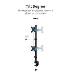 Gitru Quad Monitor Desk Mount, Free Stand for 4 Screens 14-27 Inch, VESA 75x75mm, 100x100mm, C Clamp Type