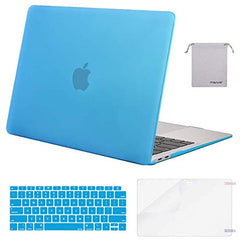 MOSISO Compatible with MacBook Air 13 inch Case 2021-2018 Release A2337 M1 A2179 A1932, Plastic Hard Shell&Keyboard Cover&Screen Film&Storage Bag for MacBook Air 13.3 inch Case, Deep Teal