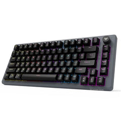 EvoFox Katana X2 TKL Gaming Mechanical Keyboards Wireless –Tri-Mode (BT/2.4G/Wired), Silent Red Switches, 1000Hz Polling Rate, Vivid and Dynamic Backlighting, 4000mAh Battery,Volume Knob (Black)