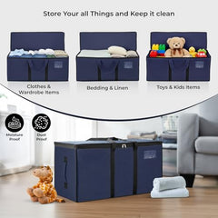Storite Jumbo Super-Size 81 L Canvas Moisture Proof Heavy Duty Storage Bag | for Toys/Stationery/Blankets/Clothes/Moving Bags MultiPurpose With Strong Reinforced Handles Rectangular Cream (87x26x36 cm)