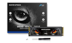 MOVE SPEED HB7450 4TB PS5 Internal Solid State Drive with TLC NAND Heatsink, PCIe 4.0 NVMe M.2 SSD - Up to 7450MB/s, 3D NAND Storage Expansion, PS5 Compatible