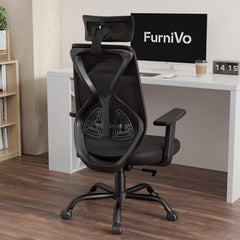 Furnivo Titan Ergonomic Office Chair for Home & Office | Adjustable Armrests | 120 Recline | Lumbar Support | Thick Cushioned Seat | Heavy-Duty Base | 3 Years Warranty (Eco Black Red)