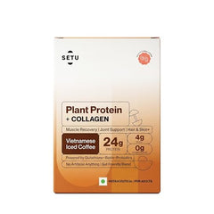 Setu Plant Protein + Veg Collagen | 24g Protein with Glutathione & Biotin | Pea & Rice Isolate | For Muscle, Skin & Hair | Protein Powder for Men & Women | Alphonso Mango Flavour | (1 Sachet Single Serve)