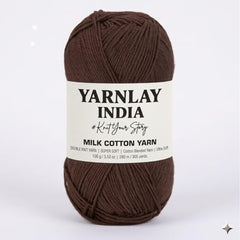 Yarnlay 3 Ply Soft Milk Cotton Yarn for Crochet Knitting, Amigurumi, Punch Needle .DIY Crafts, Summer Wear,Flowers Toys & Cushion Covers 100g (250m) (Shade 34: Grey)