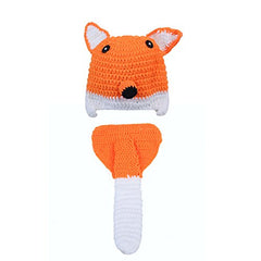MOMISY Baby Photography Props, Fox Outfit, Includes Hat & Long Tailed Nappy for Kids Parties Anniversaries Photography, Orange