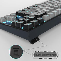 MageGee 75% Mechanical Gaming Keyboard with Brown Switch, LED White Backlit Keyboard, 87 Keys Compact TKL Wired Computer Keyboard for Windows Laptop PC Gamer - Retro Grey/White