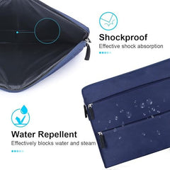 360 Protective 16 Inch Laptop Sleeve Case & Charger Pouch with 2 Front Pockets & Carry Handle | Compatible with 15-16 inch HP, DELL, Asus, Mackbook Devices | Water-Resistant | Blue