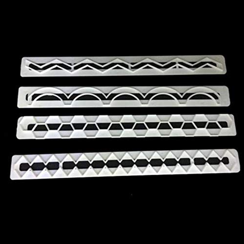 SYGA 4pcs / Set Geometry Wave Sugar Craft Plastic Fondant Cutter Cake Mould Cake Decoration