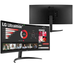 LG 34U640B Smartchoice 86 cm (34 Inch) 21:9 UltraWide WQHD (3440x1440) Curved Monitor(1800R), 144Hz, sRGB 99%, HDR10, Anti-Glare, HDMI X 2, DP, USB-C (PD 65W), PBP, PIP, Tilt/Height Adjustable Stand