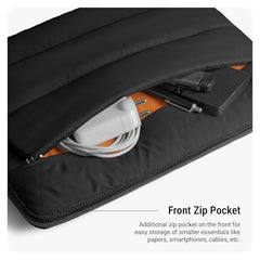 DailyObjects Large Stria Portable Laptop Sleeve | Durable Polyester |Compatible with Laptop/MacBook Air/Pro Upto 16 Inch |Lightweight Water Resistant Fabric |Padded Compartment with Zip Closure- Grey