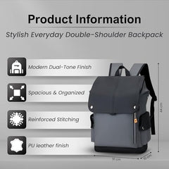 Lysoric Laptop Backpack with USB Charging Port for 15.6" Laptop, Camera, Business, Work, Students for Men & Women with Pocket(Black)