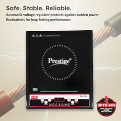 Prestige Xpress 1200W Induction Cooktop with Ceramic Plates, Black