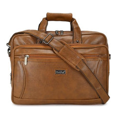 Hard Craft Vegan Leather Office Laptop Messenger and Shoulder Side Sling Hand Bag For Men Corporate Executive Briefcase Bag For Man Supports Laptop Upto 15.6 inches