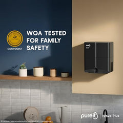 Pureit Wave Plus RO Purifier + Mineral + UV (Black) | Water Purifier for Home | Up to 45% Water Savings | Suitable for Borewell/Tanker/Municipal Supply | Wall Mountable | 7L Storage