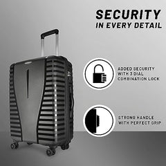 Aristocrat Airpro Set of 3 (Cabin+Medium+Large) Trolley Bags, Jet Black
