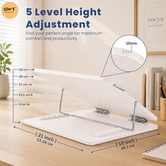 Premium Foldable Laptop Table with Adjustable Angle for Home, Study & Office Use (White, 15x21, Wooden)
