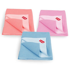 LuvLap Instadry Waterproof Baby Dry Sheet, Small Size 50x70 cm, Extra Absorbent Quick Dry Sheet for New Born,Toddler, Anti-Piling Fleece for Baby, Bed Protector, Pack of 2, Maroon & Navy Blue