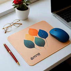 omne TECH Mousepad for Desk | Smooth Waterproof Surface, Anti-Slip Rubber Base, Durable & Comfortable Mouse Pad for Office, Laptop & Computer (Abstract Leaf Patten)