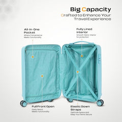 KAMILIANT by American Tourister Savvy|Trolley Bag Set of 3 (55+70+80 cms) for Travel| Hard Case Polypropylene (PP) Suitcase|360° 8-Wheel Spinner Luggage Trolley|Combination Lock|Sea Blue