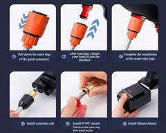 (Double Battery) Cordless Portable Wireless Pressure Washer Gun 48V 12000mAh High Pressure Water Gun for Car Wash & Bikes Cleaning with Adjustable Nozzles & 5M Hose Pipe