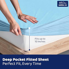 GADDA CO 100% Waterproof Premium Cotton Feel Mattress Protector King Size 78x72 Inch|Ultra Soft Breathable & Fitted Bed Protector Terry Cover Double Bed (6.5x6 feet, Fits 10 Inches, Grey)