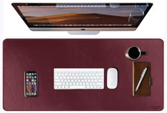 V-CUBE DESIGNS Premium Vegan Leather Desk Mat 90X45cm 2.4mm Thick&Padded|Laptop Mat/Extended Mouse Pad/Stitched, Reversible, Sturdy Deskspread with High Tear/Peel Strength|Anti-Slip,Splash-Proof|Blue
