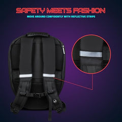 Hookaba Eye Rover LED Backpack 31L (Black) | Motorcycle Riding Bag With Programmable Screen | App Control & Water Resistant | Unisex Expandable Daypack For College, Travel, Laptop, Helmet