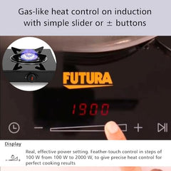 Hawkins Futura Single Induction Hob, 2000-W Cooktop with 20 Power Settings, Precise Time Setting Intervals, Child Lock, Black (FIC1A1)