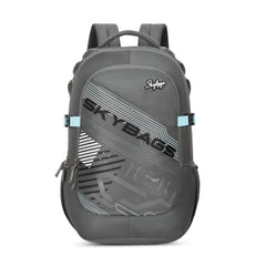 Skybags Quantum 34L Laptop Backpack, 3 Compartments, Grey | Spacious, Organized Interiors, Front & Side Pockets, Rain Cover, College/ Travel/ Office Bag, Unisex, 1-Year Global Warranty