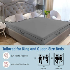 La Verne 100% Waterproof Premium Cotton Feel Mattress Protector Queen Size 78 x 60 Inches | Breathable and Hypoallergenic Ultra Soft Fitted Bed Protector Cover
