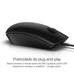 Dell Ms116 Scroll Wheel PC Wired Mouse for Pc/Mac 2-Way