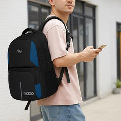 Lunar's Luxur 40L Laptop Backpack with 1 Year Warranty | Foam Padded Water Resistant School bag | Laptop Bag 15.6 Inch | Travel College bag for boys | Office bag for man (black_grey_orange)