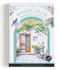 CRAFTMATE The Explorer Watercolor Painting Book | DIY Paint with Water Kit for Kids, Teens & Adults | 16 Pre-Sketched Landscape & Travel Designs with Paint Palette & Water Brush Pen | Travel-Friendly Watercolour Art Book