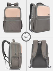 Lavie Sport 45cm Pioneer 24 Litres Laptop Backpack with Trolley Sleeve For Men & Women|Vegan Leather|Office Travel Backpack|Front organizer|Bottle Holder|Fits upto 14" Laptop